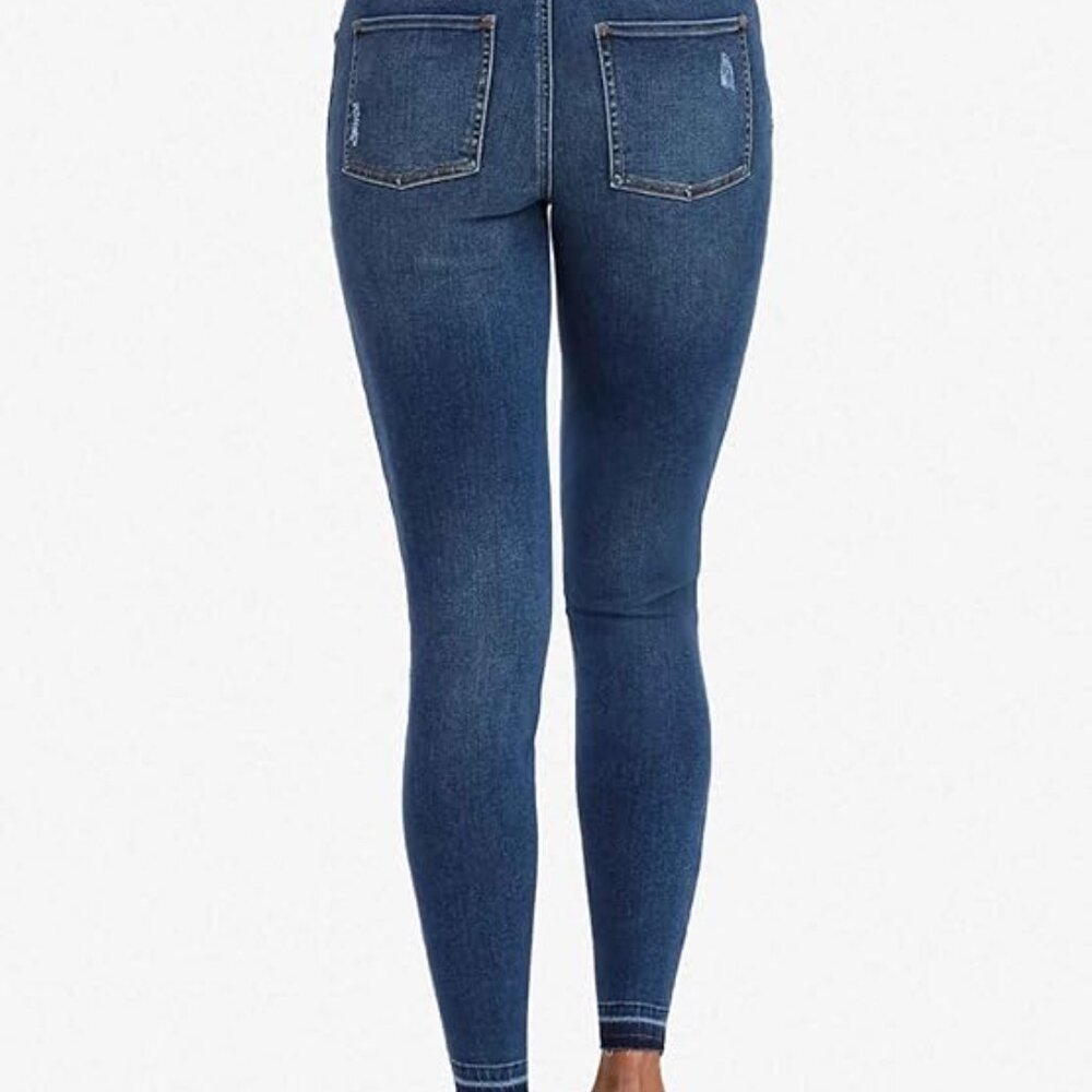 NWT $128 SPANX Distressed Denim Leggings Medium Wash small